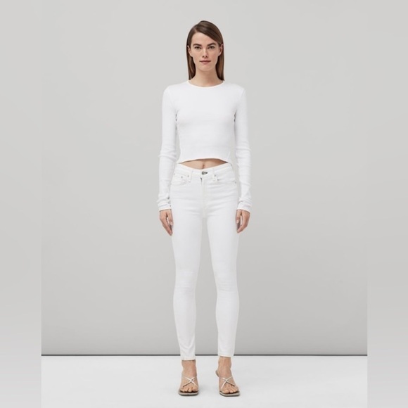 RAG & Bone Nina Ankle Skinny - White High-Rise Stretch Jean size 30 - Picture 1 of 14